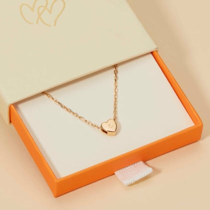 Collier personnalisé Mini Coeur Initiale plaqué or merci maman