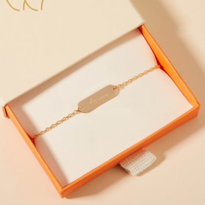 bracciale personalizzato mini identity con catena Merci Maman