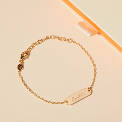 bracciale personalizzato mini identity con catena Merci Maman