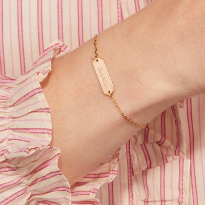 Conjunto de pulseras personalizadas con placa para madre e hija merci maman