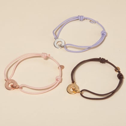 Bracelets pour couple Mini Anneaux Entrelacés personnalisé plaqué or merci maman