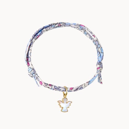 Bracciale personalizzato  liberty per Battesimo o Comunione Madreperla Mini merci maman