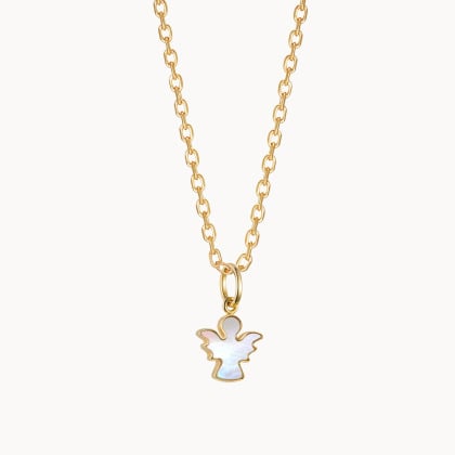 Personalised Mini Mother of Pearl Christening or Communion Necklace merci maman