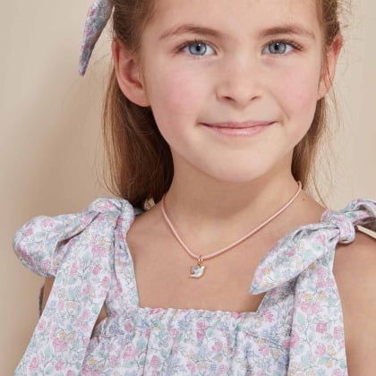 Personalised Mini Mother of Pearl Christening or Communion Braid Necklace merci maman