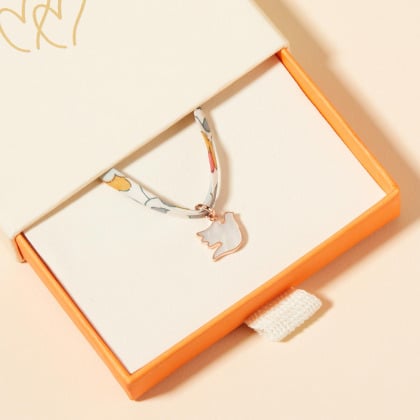 Personalised Mini Mother of Pearl Christening or Communion Liberty Necklace merci maman