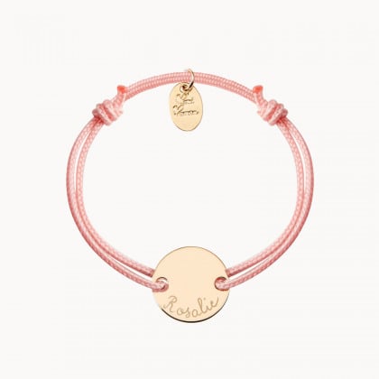 Pulsera personalizada con mini medalla baño oro merci maman