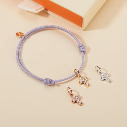Pulsera con mini cruz Liberty baño de oro merci maman