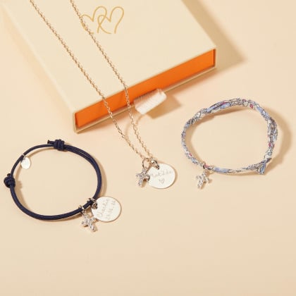 Personalised Mini Pavé Crystal Cross Necklace Merci Maman