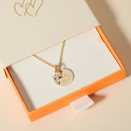 Personalised Mini Pavé Crystal Cross Necklace Merci Maman