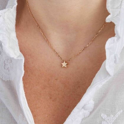 Collana Mini Stella con Iniziale Personalizzata placcato in oro merci maman