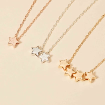 Collana Mini Stella con Iniziale Personalizzata placcato in oro merci maman