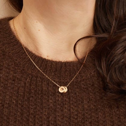 Personalised Mini Unity Name Necklace Gold Plated Merci Maman