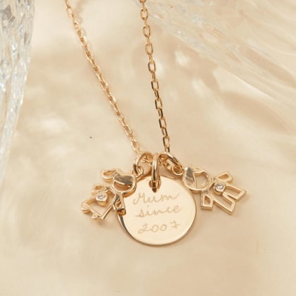 Collier personnalisé Maman Cristal plaqué or merci maman