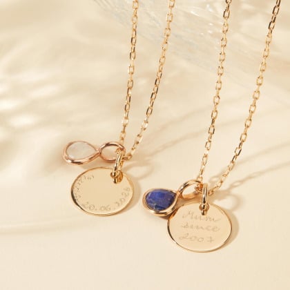 Personalised Small Gemstone Necklace merci maman