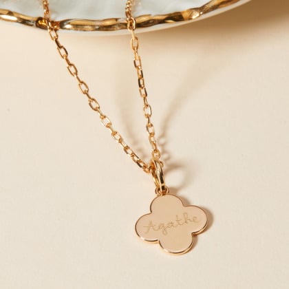 Collier personnalisé Croix Romane Plaqué or Merci Maman