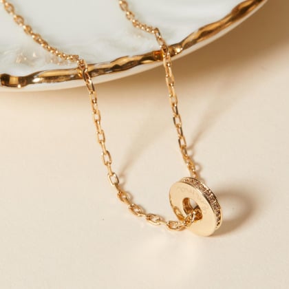 Collar personalizado Unión con nombre Cristal Baño de oro Merci Maman