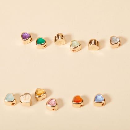 Acheter une Perle Pierre de Naissance Coeur plaqué or merci maman