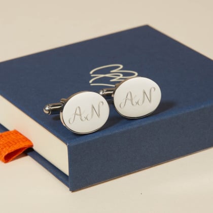Boutons de Manchettes personnalisés Monogramme en acier Merci Maman