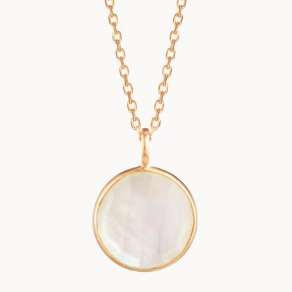 personalised mother of pearl pendant necklace gold plated merci maman