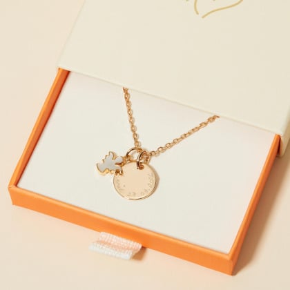Collana personalizzata Angelo in Madreperla merci maman