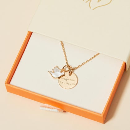 Collana personalizzata Colomba in Madreperla merci maman