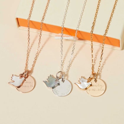 Collana personalizzata Colomba in Madreperla merci maman
