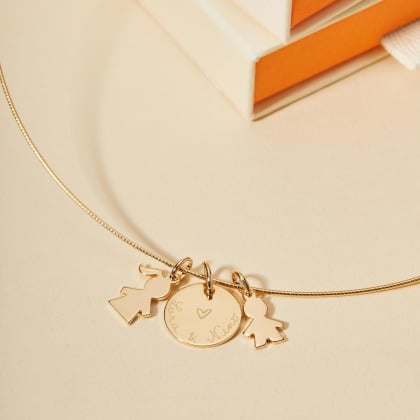 Collana a catena Omega placcato oro merci maman