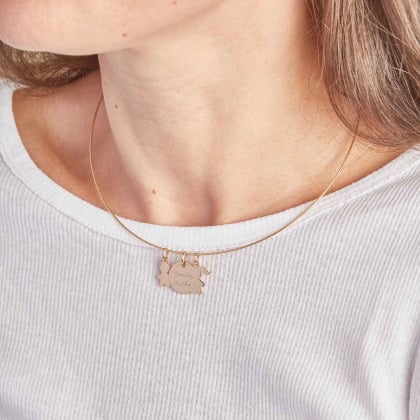 Collana a catena Omega per mamma placcato oro merci maman