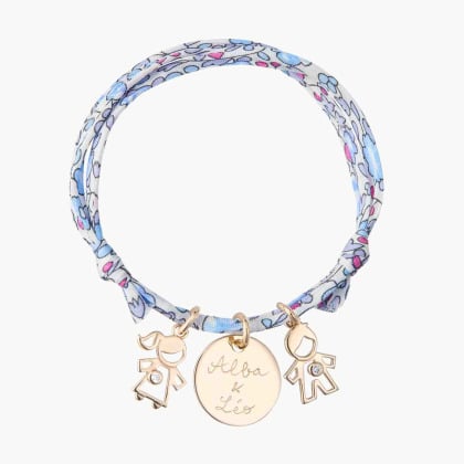 Personalisiertes Kristall Mama Liberty Armband  vergoldet merci maman