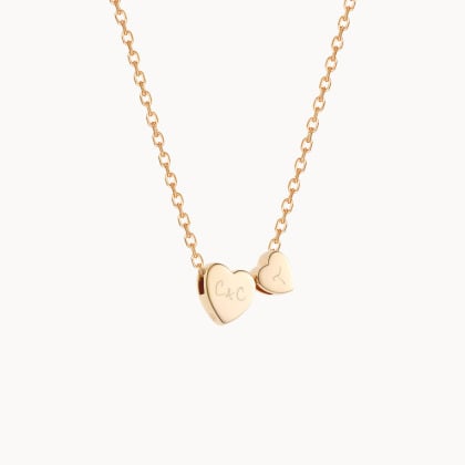 Personalised My Family Heart Necklace gold plated merci maman