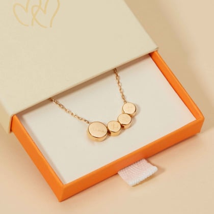 Personalisierte Meine Familie Bubble Halskette vergoldet merci maman