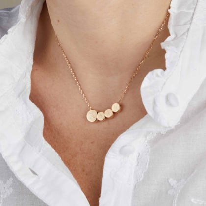 Personalisierte Meine Familie Bubble Halskette vergoldet merci maman