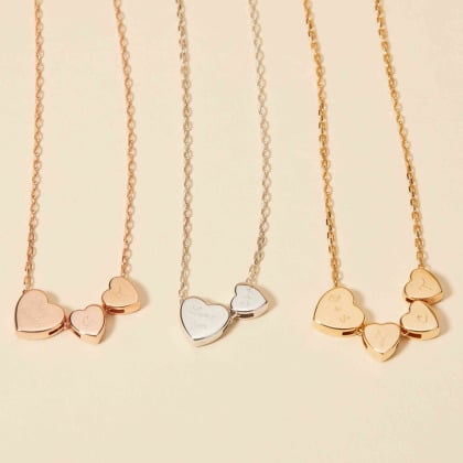 Personalised My Family Heart Necklace gold plated merci maman