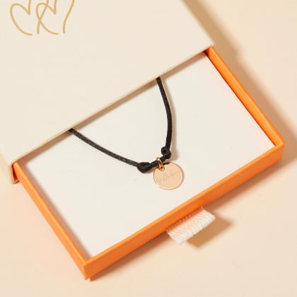 Personalised Name Cord Choker Necklace Merci Maman