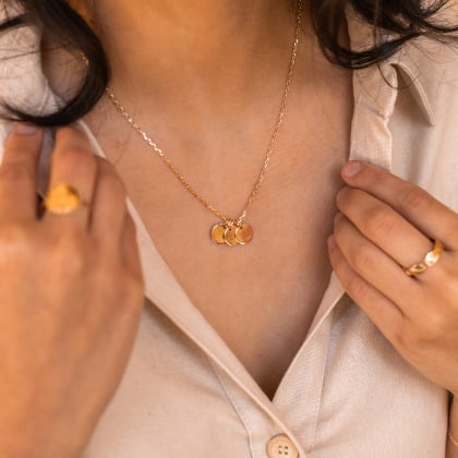 Collana personalizzata con nome placcato in oro merci maman