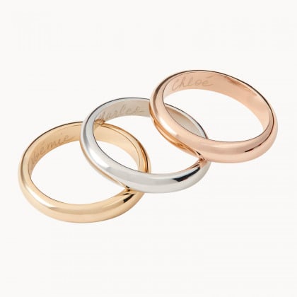 Personalised name ring gold plated sterling silver rose gold plated merci maman