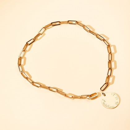 Personalised Love Links Necklace gold plated merci maman