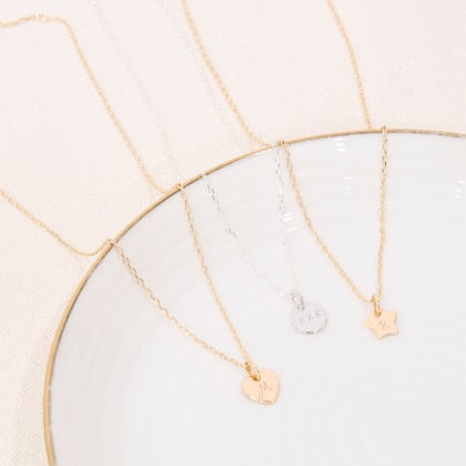 Personalised Initial Necklace gold plated merci maman