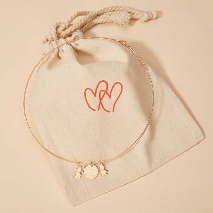 Collana a catena Omega placcato oro merci maman