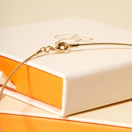 Collana a catena Omega placcato oro merci maman