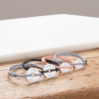 Men's Personalised Open Disc Bracelet sterling silver merci maman