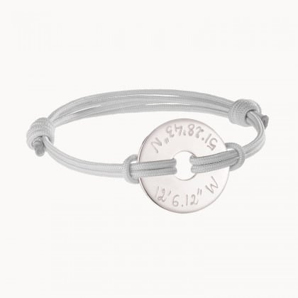 Men's Personalised Open Disc Bracelet sterling silver merci maman