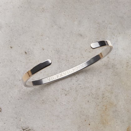 jonc ouvert personnalisé pour homme argent merci maman