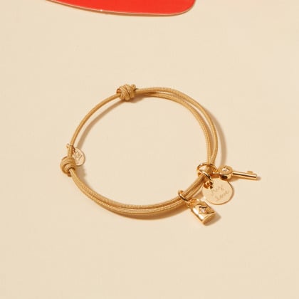 Personalised Padlock & Key Bracelet Merci Maman
