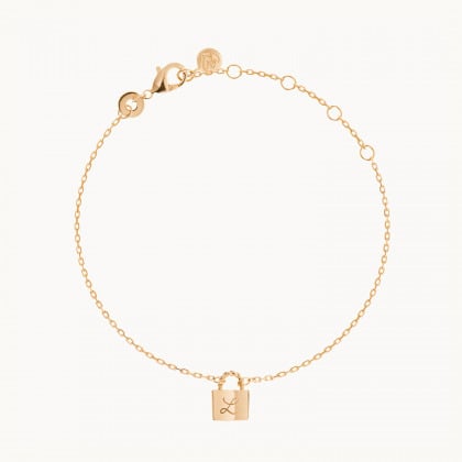 Bracelet Cadenas personnalisé plaqué or merci maman