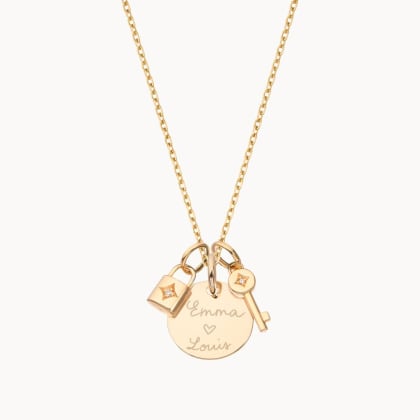 Bracciale personalizzato con Lucchetto e Chiave  Merci Maman