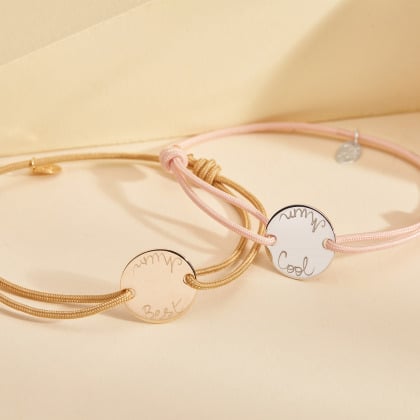 Personalisiertes Pastille-Armband vergoldet merci maman