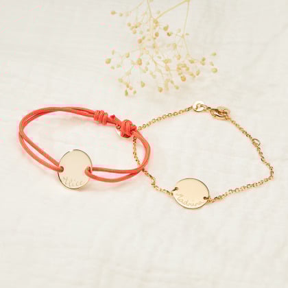 Bracciale Figlioccia personalizzato con medaglia placcato oro merci maman