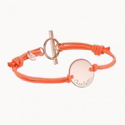 Personalisiertes Pastille-Armband rosé vergoldet merci maman