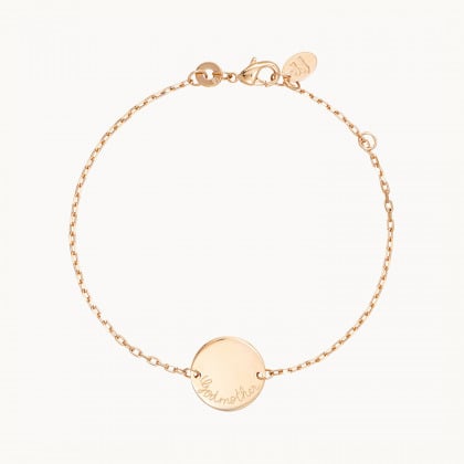 Personalised Godmother's Pastille Chain Bracelet gold plated merci maman